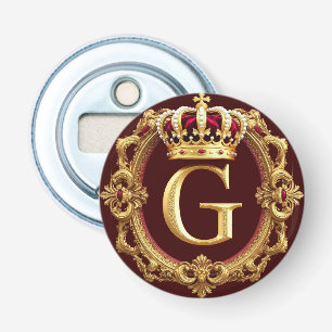 Luxuriöser Goldrahmen mit gekröntem Monogramm Flaschenöffner