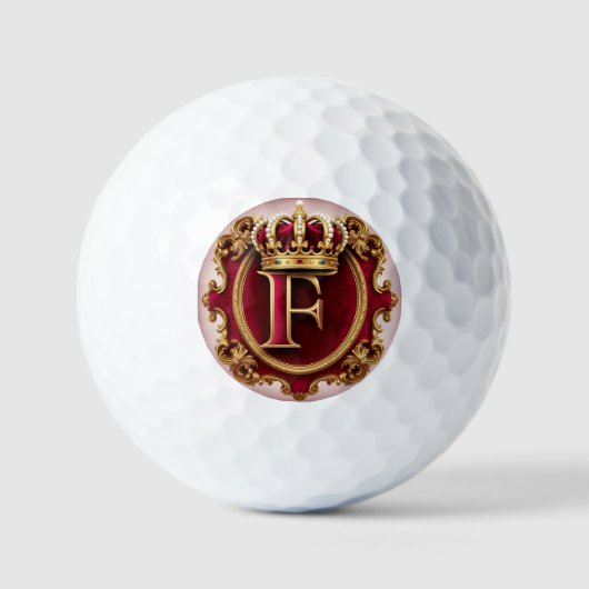 Luxuriöser Goldrahmen mit gekröntem Monogramm Golfball (Vorderseite)