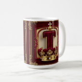 Luxuriöser Goldrahmen mit gekröntem Monogramm Kaffeetasse (VorderseiteRechts)
