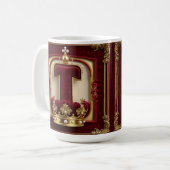 Luxuriöser Goldrahmen mit gekröntem Monogramm Kaffeetasse (Vorderseite Links)