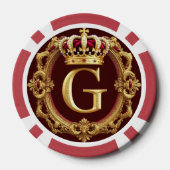 Luxuriöser Goldrahmen mit gekröntem Monogramm Pokerchips (Rückseite)