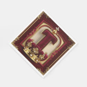 Luxuriöser Goldrahmen mit gekröntem Monogramm Serviette (Ecke)