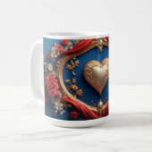 Luxuriöser Goldrahmen mit Perlen Kaffeetasse (Vorderseite Links)