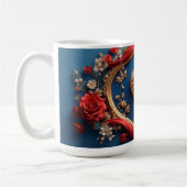 Luxuriöser Goldrahmen mit Perlen Kaffeetasse (Links)