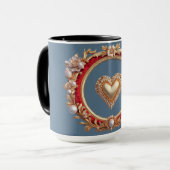 Luxuriöser Goldrahmen mit Perlen Tasse (Vorderseite Links)