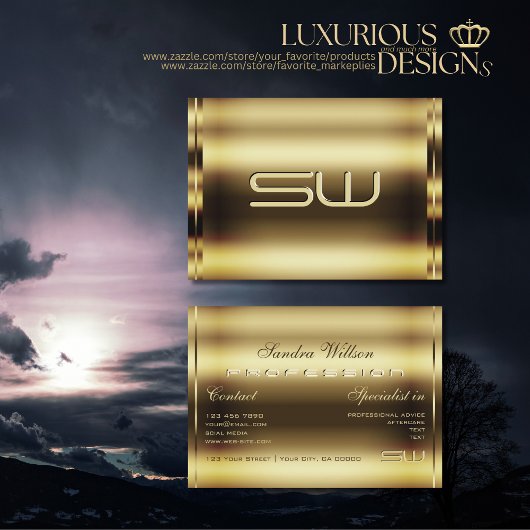 Luxuriöser Goldschimmer-Effekt und 3D-Imitate Visitenkarte