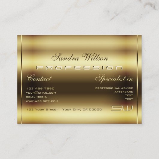 Luxuriöser Goldschimmer-Effekt und 3D-Imitate Visitenkarte (Rückseite)
