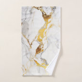 Luxuriöser grauer und goldener Marmor Badhandtuch Set (Handtuch)