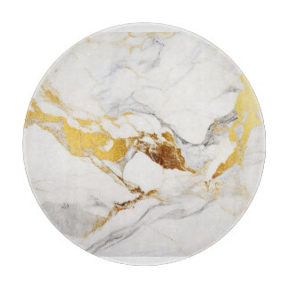 Luxuriöser grauer und goldener Marmor Schneidebrett