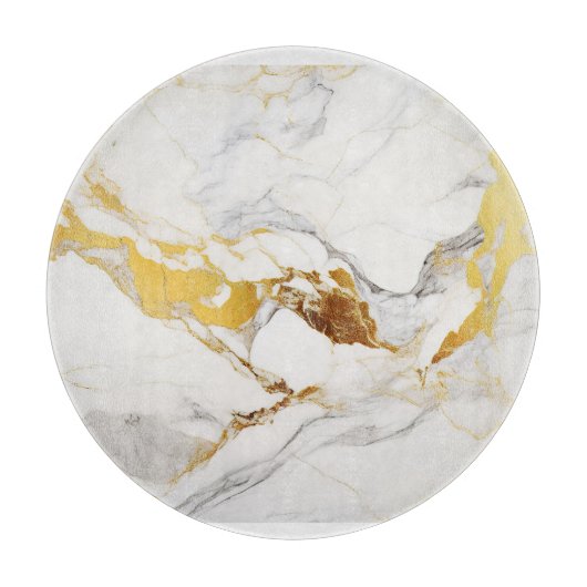 Luxuriöser grauer und goldener Marmor Schneidebrett (Vorderseite)