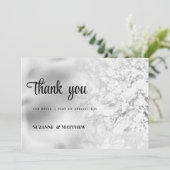 Luxuriöser grauer weißer Marmor aus Silber Vielen  Einladung (Stehend Vorderseite)