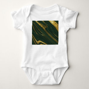Luxuriöser grüner Onyx: Goldener Marmor. Baby Strampler