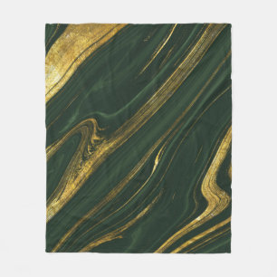 Luxuriöser grüner Onyx: Goldener Marmor. Fleecedecke