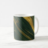 Luxuriöser grüner Onyx: Goldener Marmor. Kaffeetasse (VorderseiteRechts)