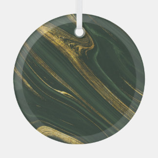 Luxuriöser grüner Onyx: Goldener Marmor. Ornament Aus Glas