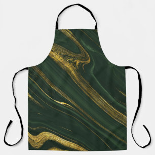 Luxuriöser grüner Onyx: Goldener Marmor. Schürze
