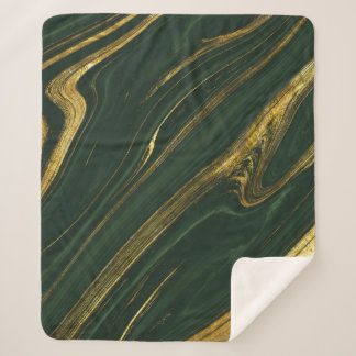 Luxuriöser grüner Onyx: Goldener Marmor. Sherpadecke