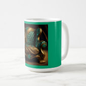 Luxuriöser grüner und goldener Sessel Kaffeetasse (VorderseiteRechts)