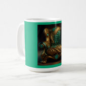 Luxuriöser grüner und goldener Sessel Kaffeetasse (Vorderseite Links)