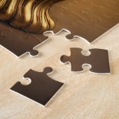 Luxuriöser grüner und goldener Sessel Puzzle (Seite)