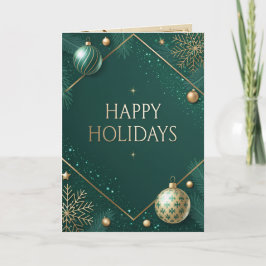 Luxuriöser grüner und goldener Weihnachten Karte