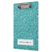 Luxuriöser hellblauer Glitzer fügt Ihren Namen hin Klemmbrett (Links)