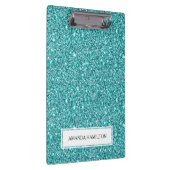 Luxuriöser hellblauer Glitzer fügt Ihren Namen hin Klemmbrett (Rechts)