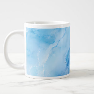 Luxuriöser Himmelblauer Marmor-Abstrakt Jumbo-Tasse
