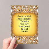 Luxuriöser Hochzeitsrahmen mit Perlen und Edelstei Acryleinladungen (Insitu (Handheld))