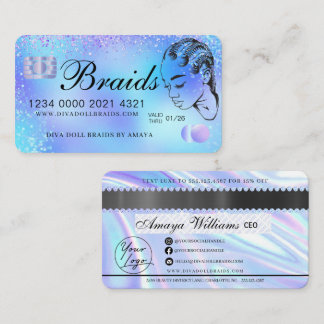 Luxuriöser Holographic Foil Fair Braiding Credit S Visitenkarte