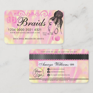 Luxuriöser Holographic Foil Fair Braiding Credit Visitenkarte