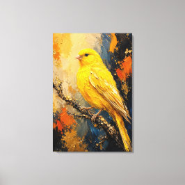 Luxuriöser Impasto-Leinwanddruck Golden Canary Leinwanddruck