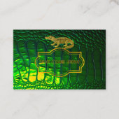Luxuriöser, irrisierender Green Imitats Crocodile  Visitenkarte (Vorderseite)