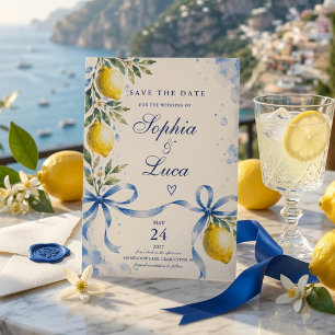 Luxuriöser italienischer Zitronen-Save-the-Date-Wa Einladung