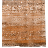 Luxuriöser Kupfer-Glitzer Brush Strokes Duschvorhang (Vorderseite)
