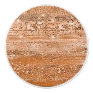Luxuriöser Kupfer-Glitzer Brush Strokes Keramikknauf