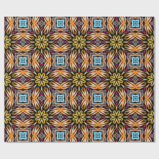 Luxuriöser, lebendiger Gold-Blumen-Kaleidoskop-Mus Geschenkpapier
