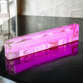 Luxuriöser Lila Foil Moderner Marmorwirl Namensplakette