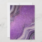 Luxuriöser Lila Glitzer Agate Marble Sweet 16 Einladung (Rückseite)