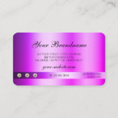 Luxuriöser Lila Glitzer mit Diamanten und Logo Visitenkarte (Rückseite)