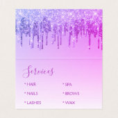 Luxuriöser Lila Glitzer und Sparkle Visitenkarten (Innenseite Aufgefaltet)