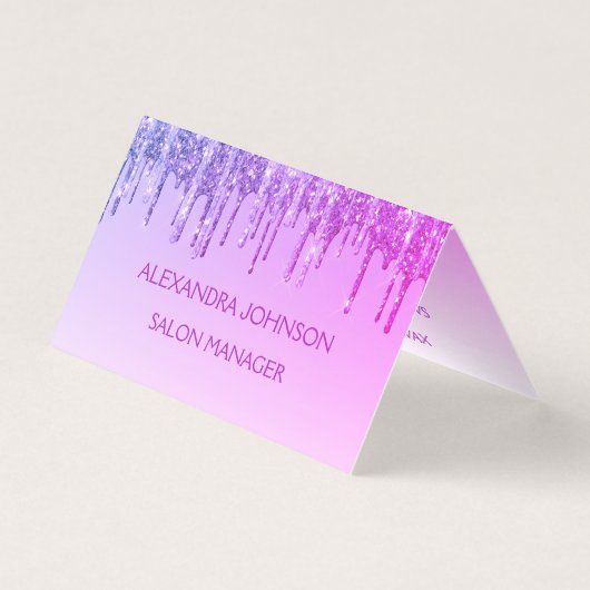 Luxuriöser Lila Glitzer und Sparkle Visitenkarten (Vorderseite)