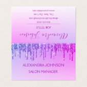 Luxuriöser Lila Glitzer und Sparkle Visitenkarten (Außenseite Aufgefaltet)