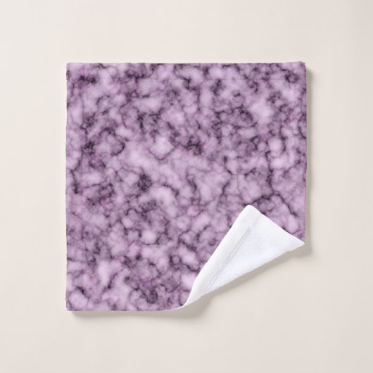 Luxuriöser Lila Marmor Mit Monogramm Badhandtuch Set (Waschlappen)