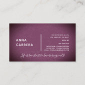 Luxuriöser Lila Nagelfarben Nail Tech Nagelsalon Visitenkarte (Rückseite)