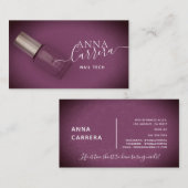 Luxuriöser Lila Nagelfarben Nail Tech Nagelsalon Visitenkarte (Vorne/Hinten)