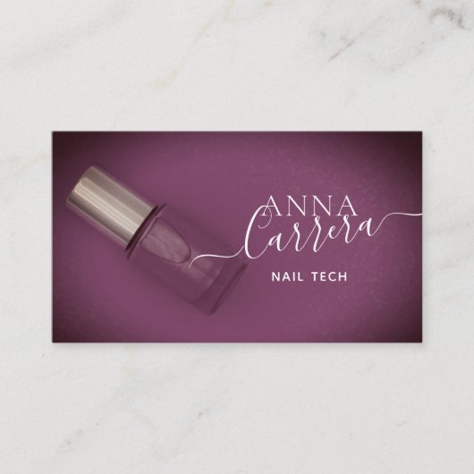 Luxuriöser Lila Nagelfarben Nail Tech Nagelsalon Visitenkarte (Vorderseite)