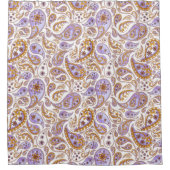 Luxuriöser Lila Paisley Duschvorhang (Vorderseite)