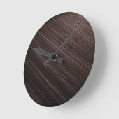 Luxuriöser Mahogany Holzlook Hintergrund Runde Wanduhr (Winkel)