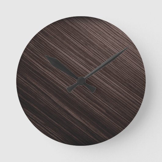 Luxuriöser Mahogany Holzlook Hintergrund Runde Wanduhr (Vorderseite)